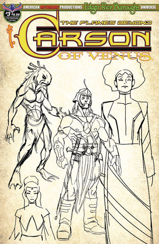 CARSON OF VENUS FLAMES BEYOND #3 LTD ED CHARACTER DESIGN CVR