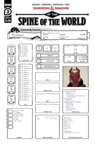DUNGEONS & DRAGONS AT SPINE OF WORLD #3  CVR B CHARACT