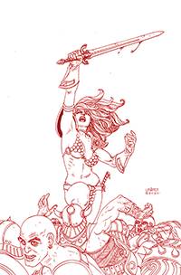 RED SONJA PRICE OF BLOOD #1 LINSNER CRIMSON RED LINE ART VIR