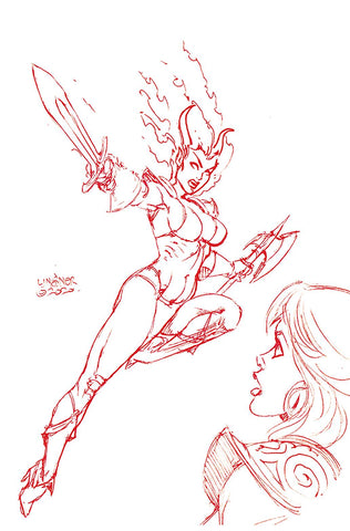 SONJAVERSAL #1 LINSNER LTD BLOOD RED LINE ART VIRGIN CVR