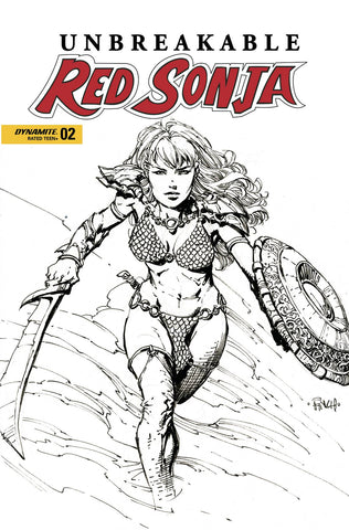 UNBREAKABLE RED SONJA 2 CVR D FINCH B&W (DYNAMITE) 101722